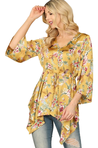Multicolor Short Puff Sleeve Back Tie Floral Crop Top - Pack of 6