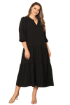 Black Multi Off Shoulder Printed Maxi Dress - Pack of 6