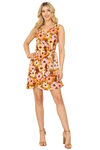 Fuchsia Spaghetti Strap Merrow Hem Printed Dress -  Pack of 6
