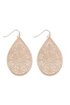Hammered Texture Teardrop CCB Earrings Silver - Pack of 6