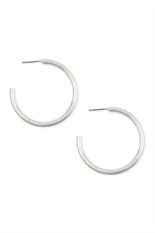 Glitter Epoxy Hoop Post Earrings Silver - Pack of 6