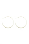 1.5 Inches Post Hoop Earrings Rhodium - Pack of 6
