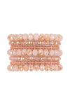 Glass Beads Stretch Bracelet Orange - Pack of 6