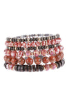 Red Mix Stackable Charm Bracelet - Pack of 6