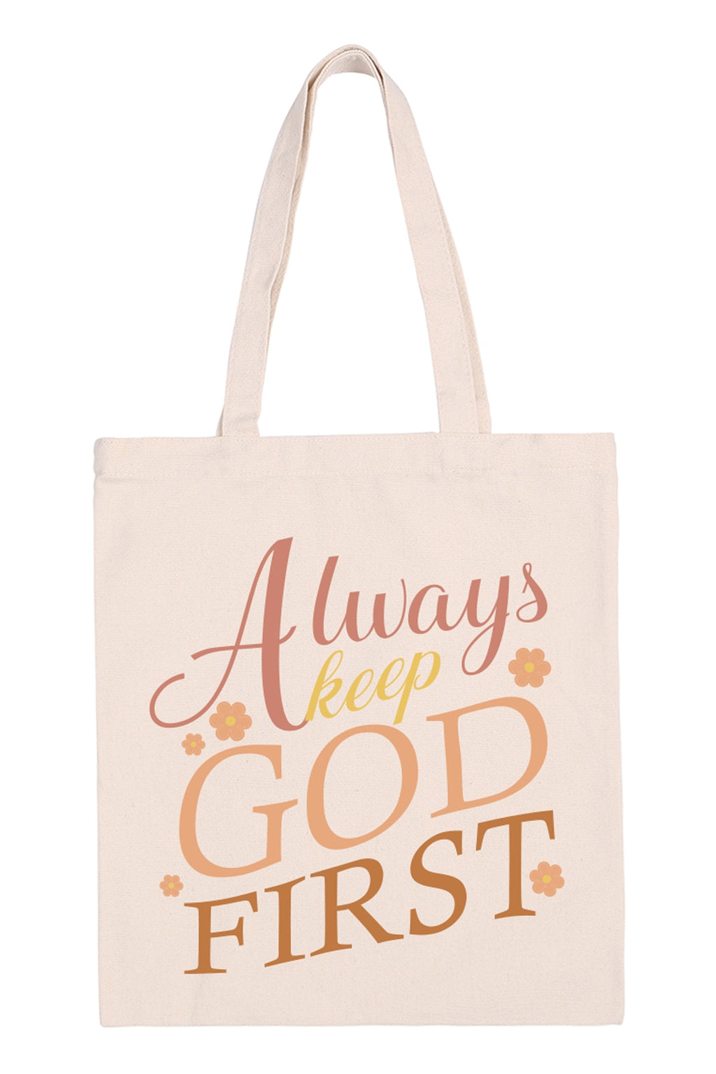 Always Keep God First Print Tote Bag - Pack of 6