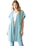 Plus size open front long Cardigan Robe Royal  -  Pack of 6