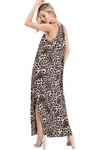 Plus Size Sleeveless V Neck Multi Color Animal Print Dress with Ruffled Detail Navy Multi - Pack of 6