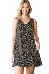 Plus Size Floral Print Babydoll Dress with Front Button and Side Pocket Black Khaki - Pack of 6