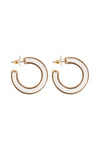 1.5 Inches Post Hoop Earrings Matte Gold - Pack of 6