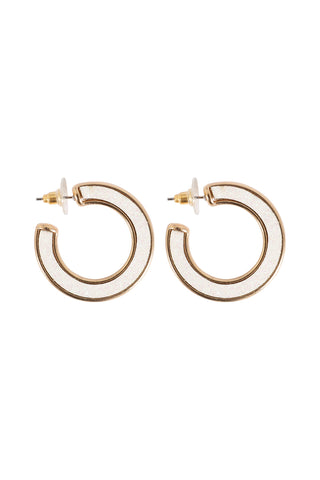 Gold Peach Long Pear Glitter Faceted Dangle Hook Earrings - Pack of 6