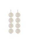 Four Round Fili Drop Earrings Gold - Pack of 6