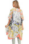 Mixed Flower Print Kimono Coral - Pack of 6