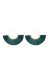 Matte Gold Black  Long Pear Glitter Faceted Dangle Hook Earrings - Pack of 6