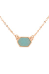 Druzy Hexagon Pendant Necklace Earring Set Champagne - Pack of 6