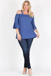 Plus Size Off The Shoulder Top Navy - Pack of 6