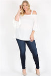 Plus Size Off The Shoulder Top White - Pack of 6