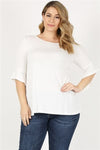 Plus Size 3/4 Sleeve Top Ivory - Pack of 6