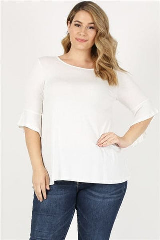 Plus Size Crochet Ruffled Top Charcoal - Pack of 6