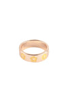 Epoxy Color Daisy Metal Ring Gold Black - Pack of 6
