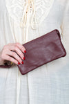 Leather Wallet with Detachable Wristlet Burgundy - Pack of 6