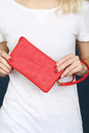 Leather Wallet with Detachable Wristlet Red - Pack of 6