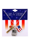 American Flag Star Cluster Pendant Necklace USA- Pack of 6