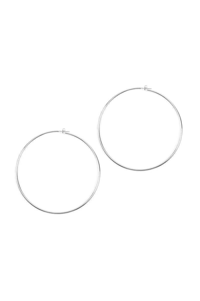 Wire Hoop Earrings Silver - Pack of 6