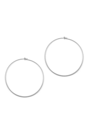 Wire Hoop Earrings Matte Silver - Pack of 6