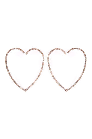 Valentine Heart Druzy with Rhinestone Post Earrings White - Pack of 6