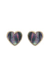 Valentine Heart Druzy with Rhinestone Post Earrings White - Pack of 6