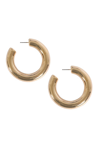 Colored Pave Rhinestone Hoop Earrings Taupe - Pack of 6