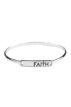 Silver Faith Hinge Plate Bracelet - Pack of 6