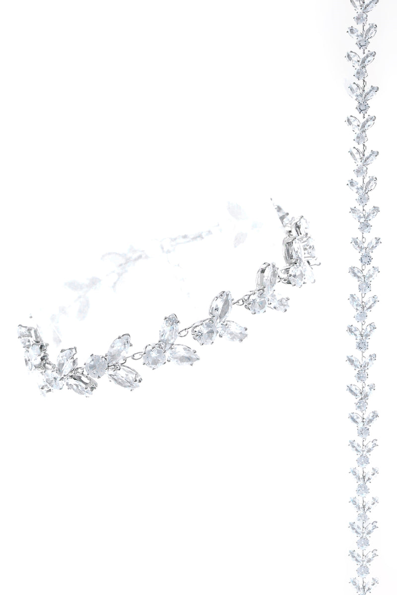 Cubic Zirconia Marquise Trail Bracelet Crystal Silver - Pack of 6