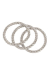 3 Rows Twisted Omega Bracelet Silver - Pack of 6
