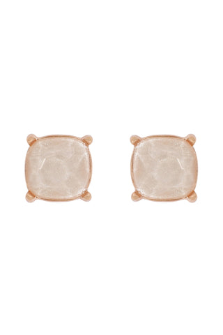 Valentine Heart Druzy with Rhinestone Post Earrings White - Pack of 6