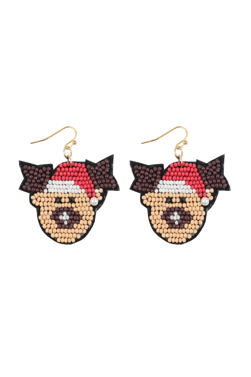 Reindeer Pattern Seed Beads Hook Earrings Multicolor - Pack of 6