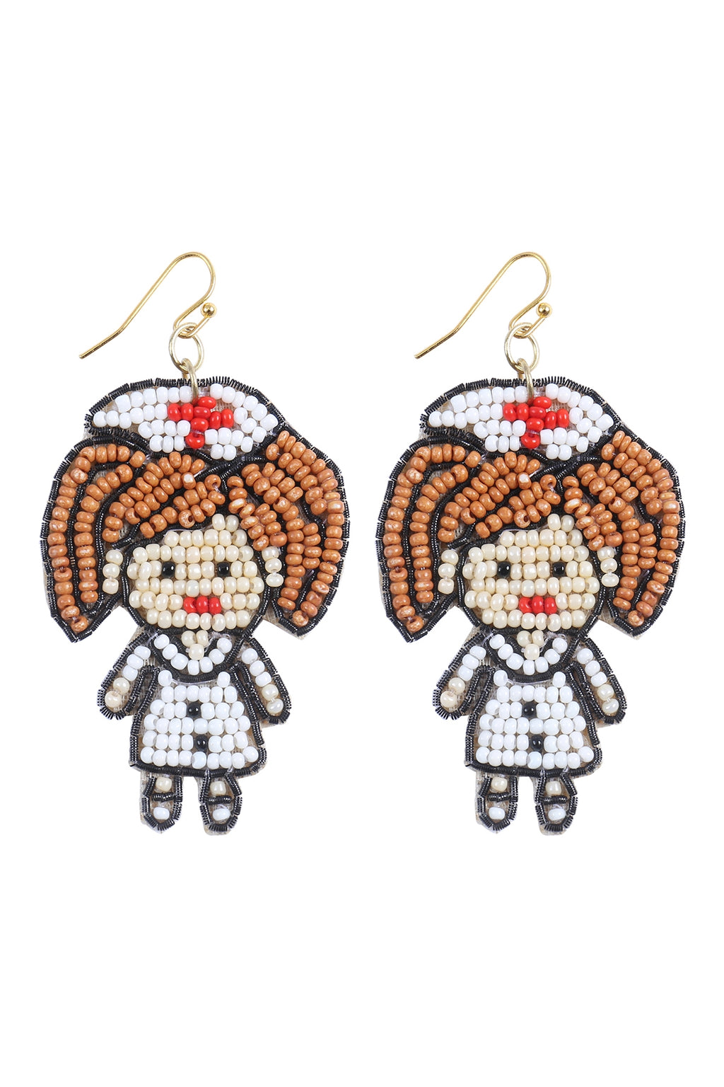 Nurse's Day Pattern Seed Bead Drop Earrings Multicolor - Pack of 6