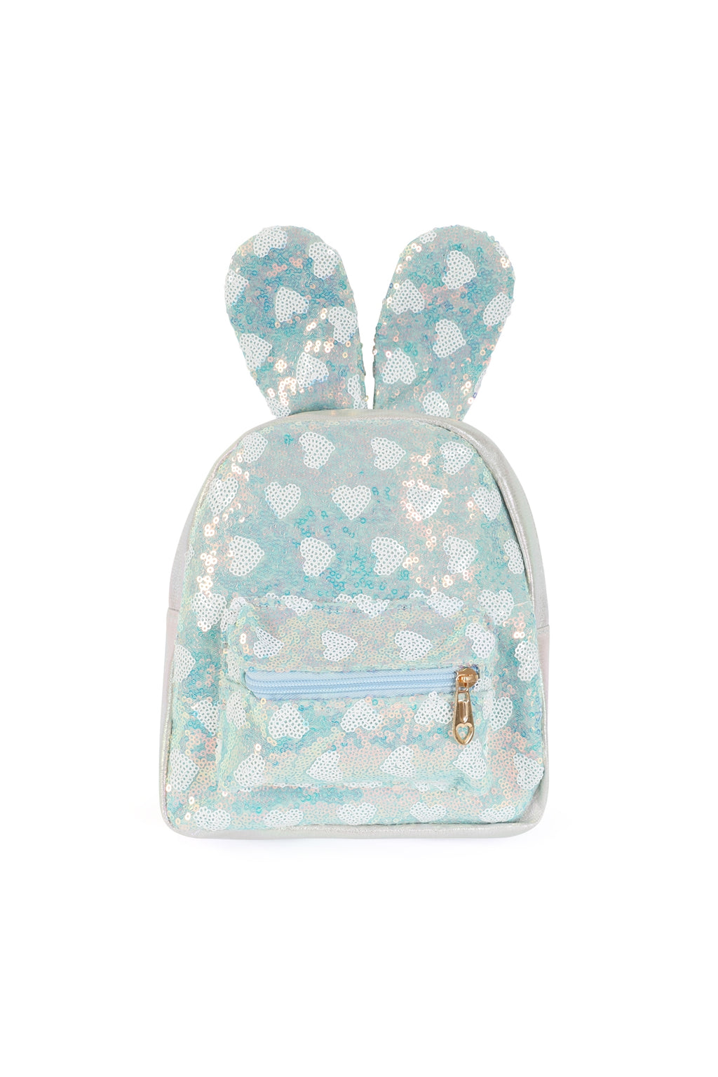 Cute Bunny Ears Glitters Kids Backpack Blue - Pack of 6