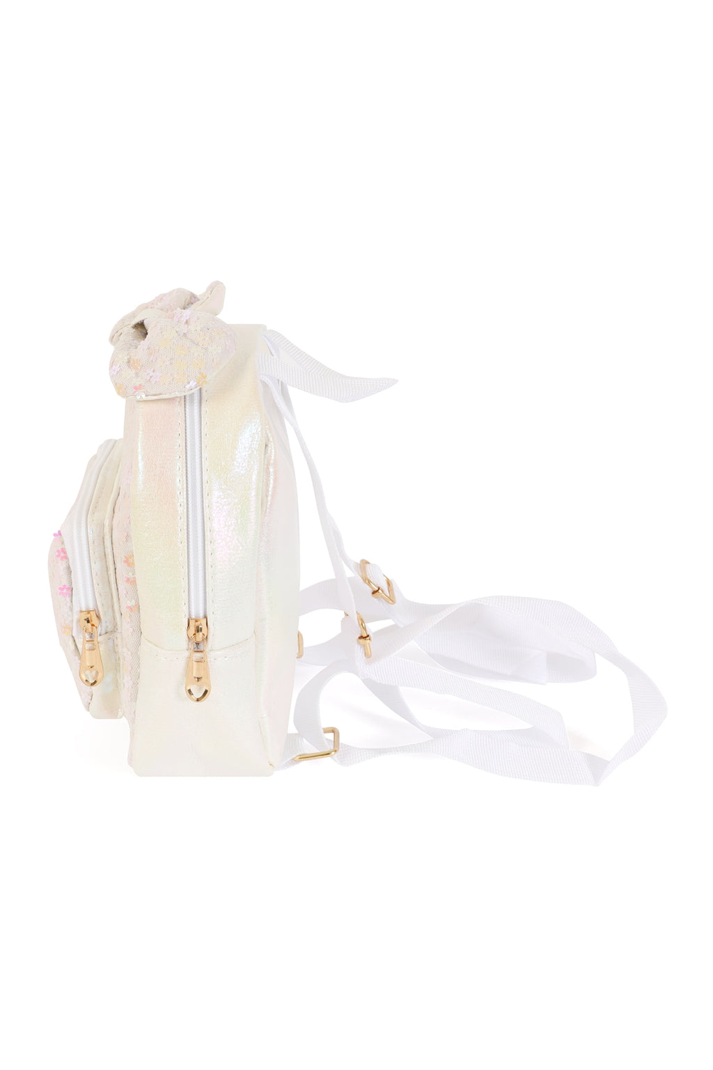 Cute Bow Glitter Kids Backpack White - Pack of 6