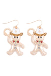 1.75" Cowboy Gingerman Cookie Hook Earrings - Pack of 6