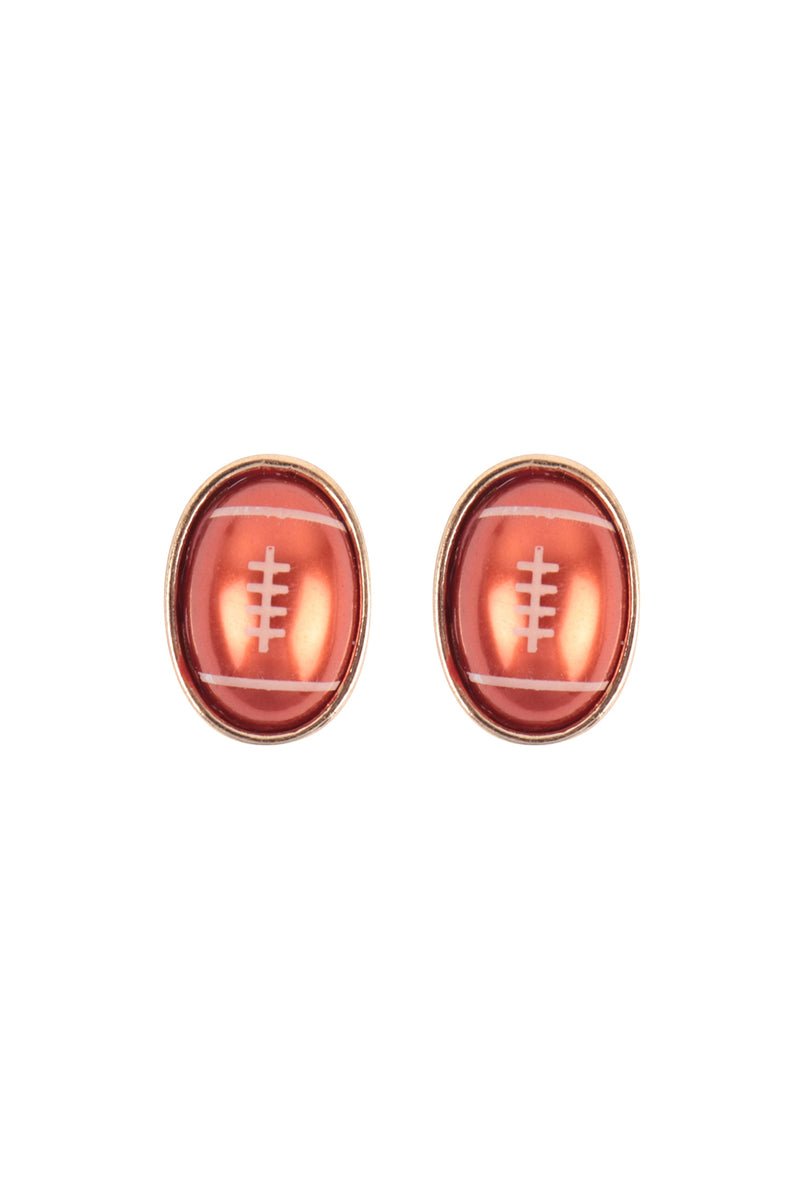 Football Shaped Pearl Post Earrings - Pack of 6