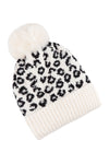 Leopard Double Beanie Ivory - Pack of 6