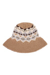 Nordic Pattern Knitted Bucket Hat Ivory - Pack of 6