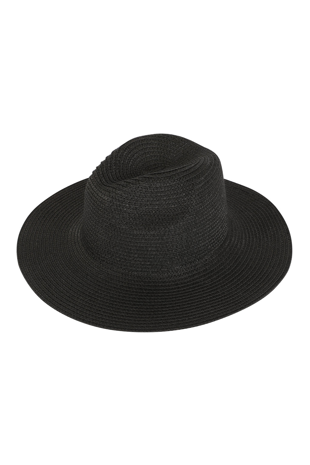 Classic Panama Brim Summer Hat Black - Pack of 6