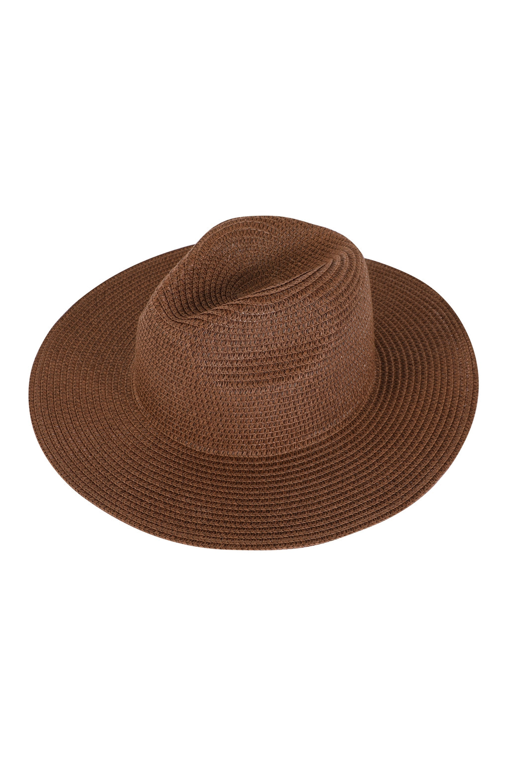 Classic Panama Brim Summer Hat Brown - Pack of 6