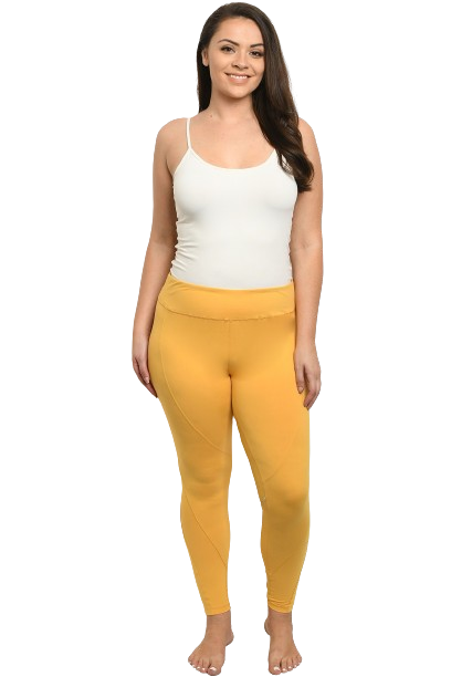 Mustard Plus Size Leggings Yoga Pants - Pack of 6