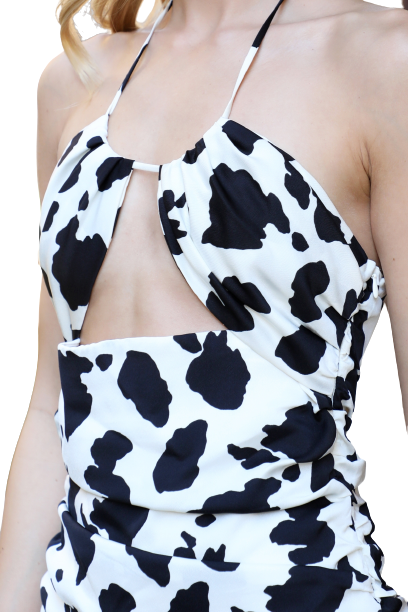 Ivory Cow Print Bodycon Dress - Pack of 6
