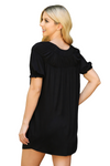 Dark Short Sleeve Ruffle Detail Mini Dress - Pack of 6
