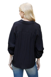 Black Button Detail Quarter Sleeve Top - Pack of 6