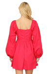 Magenta Square Necklines Puff Sleeve Mini Dress -  Pack of 6